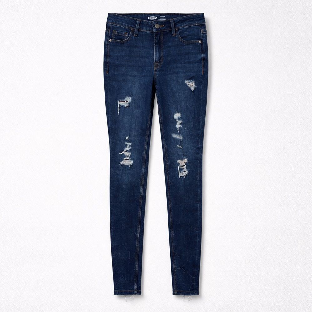 Old Navy Rockstar Super skinny destroyed high rise jeans EUC size 0